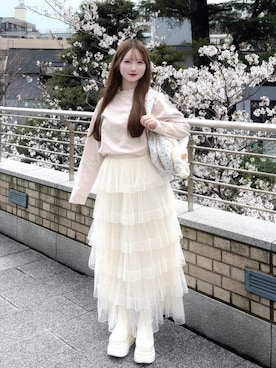 「YOSUKE（ヨースケ）のアイテム」を使った、mayu さん（レディース・155cm）の春コーディネート