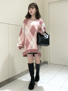 「韓国好きな人と繋がりたい」｜「アイテム（ブーツ）」を使った、mayu さん（レディース・155cm）の秋コーディネート