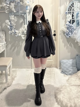 「アイテム（ベルト）」を使った、mayu さん（レディース・155cm）の秋コーディネート