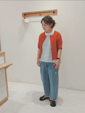 「Samansa Mos2 blue（サマンサモスモスブルー）のアイテム（トップス、オレンジ系）」を使った、Yukiko Katoさん（レディース・158cm）の春コーディネート