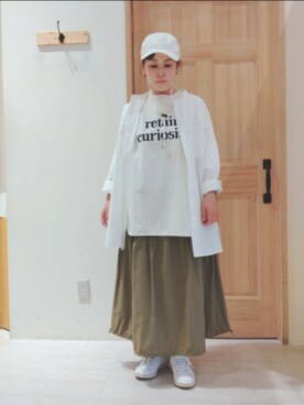 「Samansa Mos2（サマンサ モスモス）のアイテム（キャップ）」を使った、Yukiko Katoさん（レディース・158cm）の春コーディネート