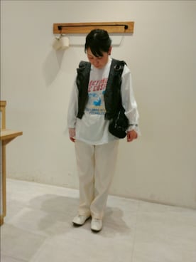 「Samansa Mos2 blue（サマンサモスモスブルー）のアイテム（ベスト）」を使った、Yukiko Katoさん（レディース・158cm）の冬コーディネート