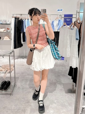 「LILY BROWN（リリーブラウン）のアイテム（スカート）」を使った、𝕞𝕚𝕔𝕒𝕒𝕒 🇹🇼さん（レディース・162cm）の夏コーディネート