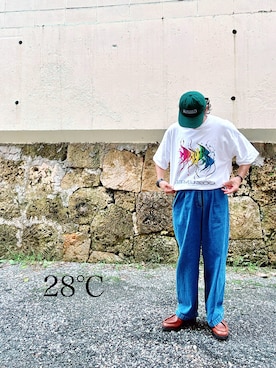 「アイテム（帽子）」を使った、almost blueさん（メンズ・176cm・40代）の夏コーディネート
