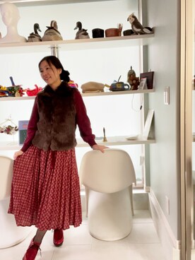 「アイテム（ワンピース/ドレス）」を使った、こちょこちょキョウコさん（レディース・151cm・40代）の冬コーディネート