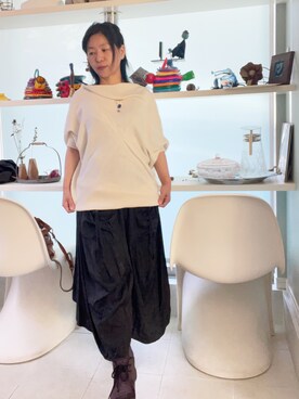 「axes femme（アクシーズファム）のアイテム（パンツ）」を使った、こちょこちょキョウコさん（レディース・151cm）の春コーディネート