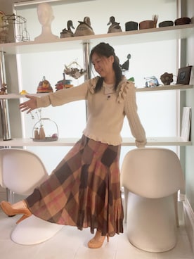 「axes femme（アクシーズファム）のアイテム（ニット/セーター）」を使った、こちょこちょキョウコさん（レディース・151cm）の春コーディネート