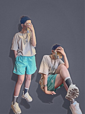 「LOOPのアイテム」を使った、理翔 / rishangさん（レディース・154cm）の夏コーディネート