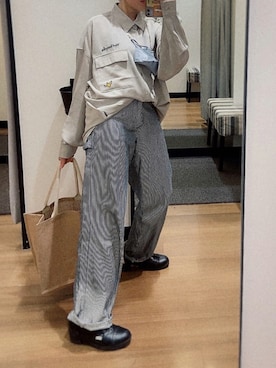 「ペインターパンツ」｜「アイテム（その他シューズ）」を使った、理翔 / rishangさん（レディース・154cm）の秋コーディネート