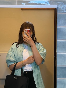 「ひまわり畑」｜「アイテム（パンツ）」を使った、sayaさん（レディース・165cm）の夏コーディネート