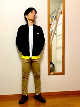 Fred Perry フレッドペリー のジャージを使った人気ファッションコーディネート 髪型 セミロングヘアー Wear