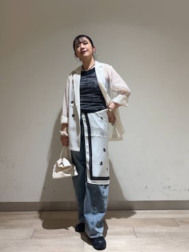 「アイテム（テーラードジャケット）」を使った、ナギサさん（レディース・160cm）の夏コーディネート