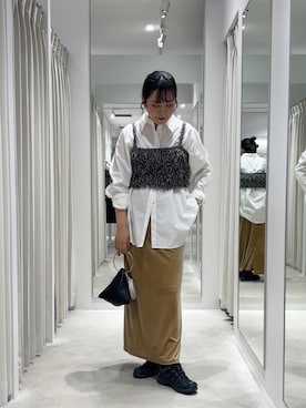 「秋のシャツ着こなし術」｜ナギサさん（レディース・160cm）の秋コーディネート