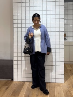 「アイテム（ノーカラーコート）」を使った、ナギサさん（レディース・160cm）の秋コーディネート