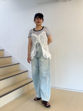 「SMELLY（スメリー）のアイテム（帽子）」を使った、ナギサさん（レディース・160cm）の夏コーディネート