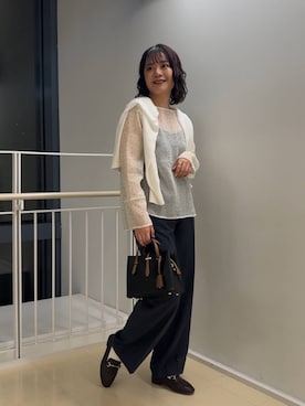 「URTECH」｜「アイテム（スラックス）」を使った、ナギサさん（レディース・160cm）の春コーディネート