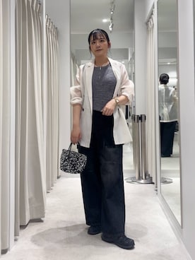 「SENSE OF PLACE by URBAN RESEARCH（センスオブプレイスバイアーバンリサーチ）のアイテム（テーラードジャケット）」を使った、ナギサさん（レディース・160cm）の夏コーディネート