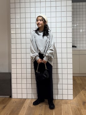 「SMELLY（スメリー）のシャギービーニー（ニットキャップ/ビーニー）」を使った、ナギサさん（レディース・160cm）の秋コーディネート