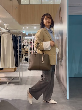 「SENSE OF PLACE by URBAN RESEARCH（センスオブプレイスバイアーバンリサーチ）のアイテム（テーラードジャケット）」を使った、ナギサさん（レディース・160cm）の冬コーディネート