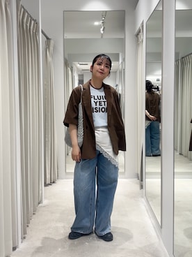 「SMELLY（スメリー）のステンレスカラーボールビーズネックレス（ネックレス、レッド系）」を使った、ナギサさん（レディース・160cm）の夏コーディネート