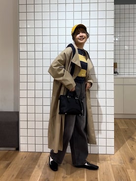 「アイテム（トレンチコート）」を使った、ナギサさん（レディース・160cm）の秋コーディネート