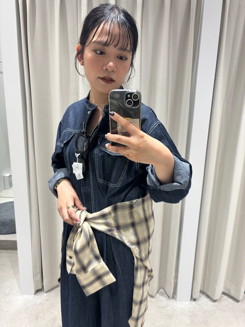 セール】ノーカラーウエストタックジャンプスーツ（つなぎ