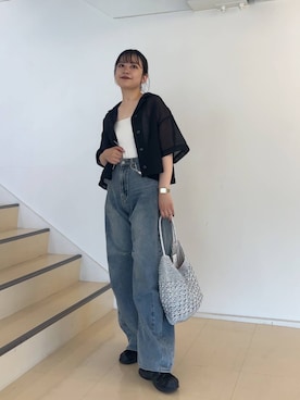 「イエべ秋」｜ナギサさん（レディース・160cm）の夏コーディネート