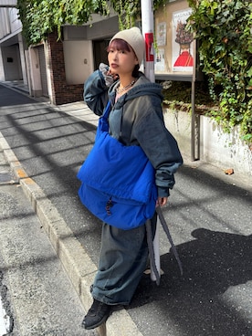 「アイテム（ブルゾン）」を使った、華愛さん（レディース・149cm）の秋コーディネート