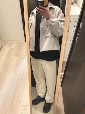 「LILL」｜「アイテム（ブルゾン）」を使った、ゆーとさん（メンズ・180cm）の春コーディネート
