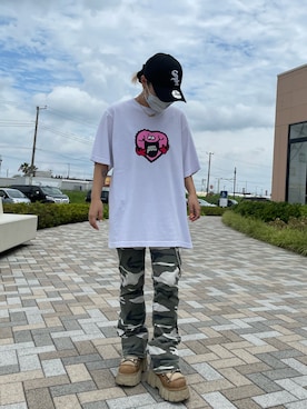 「Noon Goons（ヌーングーンズ）のアイテム」を使った、yunaさん（レディース・155cm）の夏コーディネート