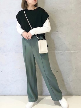 「ハタラクパンツ」｜エムアイさん（レディース・162cm）の秋コーディネート