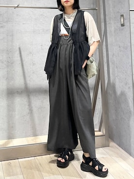 「ワンピース」｜「アイテム（オールインワン・サロペット）」を使った、エムアイさん（レディース・162cm）の夏コーディネート