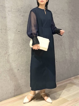 「デート/ロマンティック」｜「アイテム（ドレス）」を使った、エムアイさん（レディース・162cm）の夏コーディネート