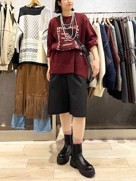 「ハーフパンツ」｜エムアイさん（レディース・162cm）の秋コーディネート
