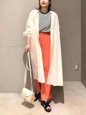 「ラタンバッグ」｜エムアイさん（レディース・162cm）の春コーディネート