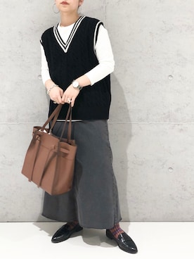 「レプシィム(LEPSIM)」｜「アイテム（ローファー）」を使った、エムアイさん（レディース・162cm）の冬コーディネート