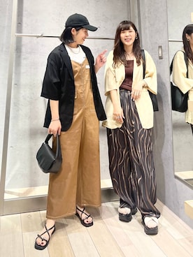 「バッグ」｜「アイテム（帽子）」を使った、エムアイさん（レディース・162cm）の夏コーディネート