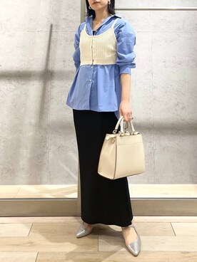 「LEPSIM（レプシィム）のフェイクレザーセンターステッチバッグ　990316（ショルダーバッグ）」を使った、エムアイさん（レディース・162cm）の冬コーディネート