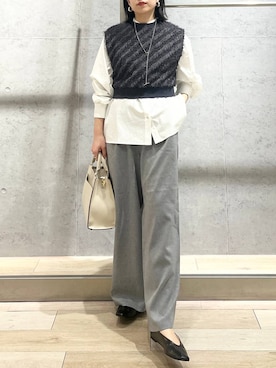 「LEPSIM（レプシィム）のフェイクレザーセンターステッチバッグ　990316（ショルダーバッグ）」を使った、エムアイさん（レディース・162cm）の春コーディネート