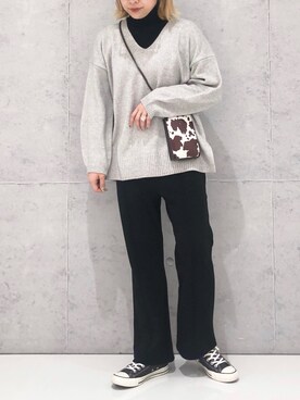 「タートルネック」｜「アイテム（マタニティウェア/グッズ）」を使った、エムアイさん（レディース・162cm）の冬コーディネート