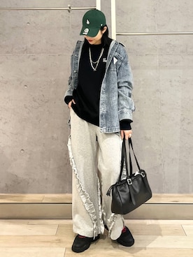 「アイテム（ネックレス）」を使った、エムアイさん（レディース・162cm）の冬コーディネート