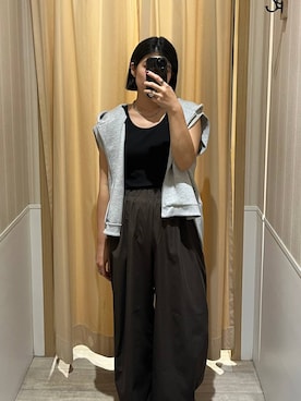 「LEPSIM（レプシィム）のイージーコクーンワイドパンツ　499926（その他パンツ）」を使った、エムアイさん（レディース・162cm）の秋コーディネート