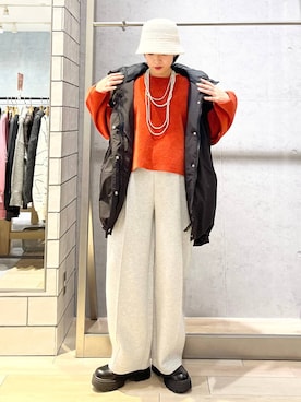 「おでかけ」｜「アイテム（帽子）」を使った、エムアイさん（レディース・162cm）の秋コーディネート