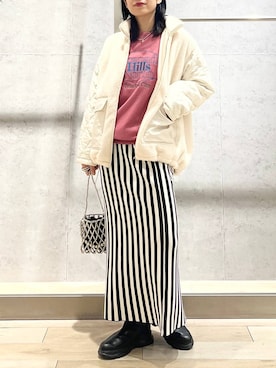 「LEPSIM（レプシィム）のアイテム（ブルゾン）」を使った、エムアイさん（レディース・162cm）の秋コーディネート