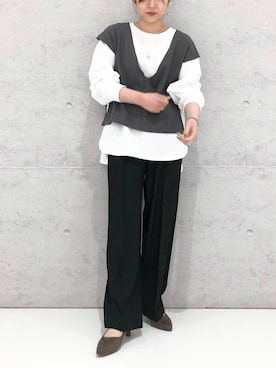 「ハタラクパンツ」｜エムアイさん（レディース・162cm）の春コーディネート