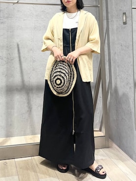 「バッグ」｜「アイテム（帽子）」を使った、エムアイさん（レディース・162cm）の夏コーディネート