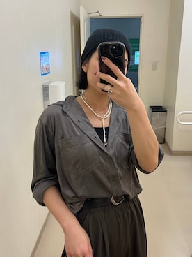 「LEPSIM（レプシィム）のイージーコクーンワイドパンツ　499926（その他パンツ）」を使った、エムアイさん（レディース・162cm）の秋コーディネート
