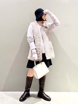 「レプシィム(LEPSIM)」｜「アイテム（ブーツ）」を使った、エムアイさん（レディース・162cm）の冬コーディネート
