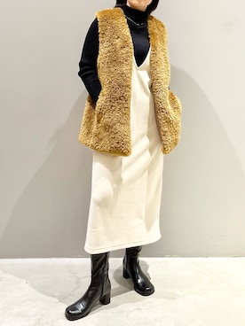 「レプシィム(LEPSIM)」｜「アイテム（その他アウター）」を使った、エムアイさん（レディース・162cm）の冬コーディネート