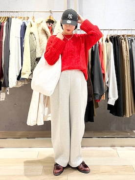 「クリスマス」｜「アイテム（キャップ）」を使った、エムアイさん（レディース・162cm）の冬コーディネート